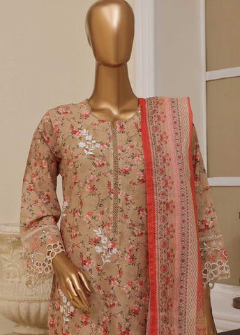 SME-565 -3 Piece Embroidered Stitched Suit