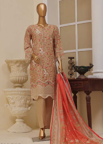 SME-565 -3 Piece Embroidered Stitched Suit