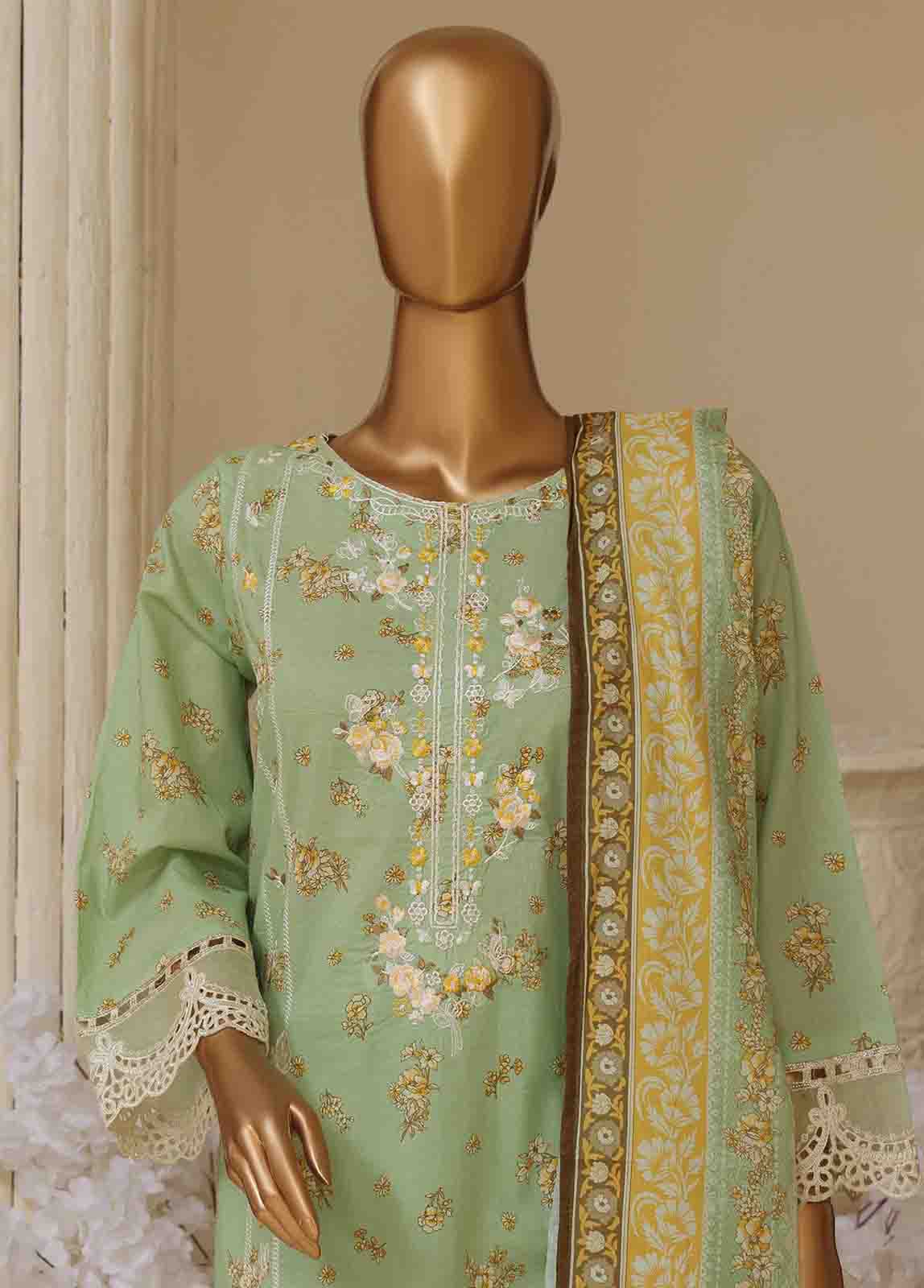 Bin Saeed Fabric - SME-570- 3 Piece Luxury Embroidered Stitched Suit