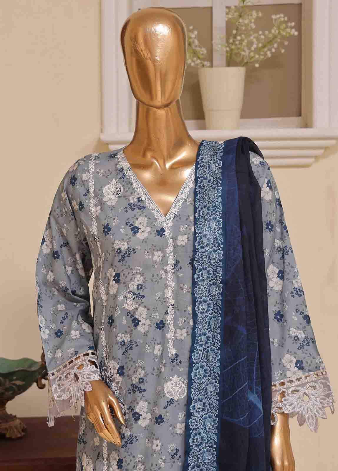 Bin Saeed Fabric - SME-572 -3 Piece Embroidered Stitched Suit