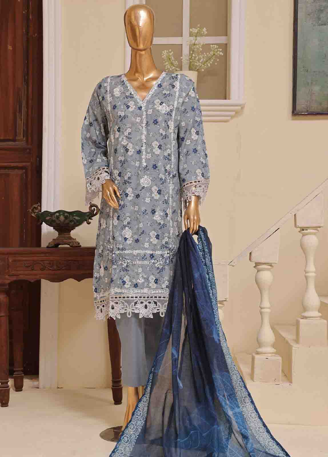 Bin Saeed Fabric - SME-572 -3 Piece Embroidered Stitched Suit