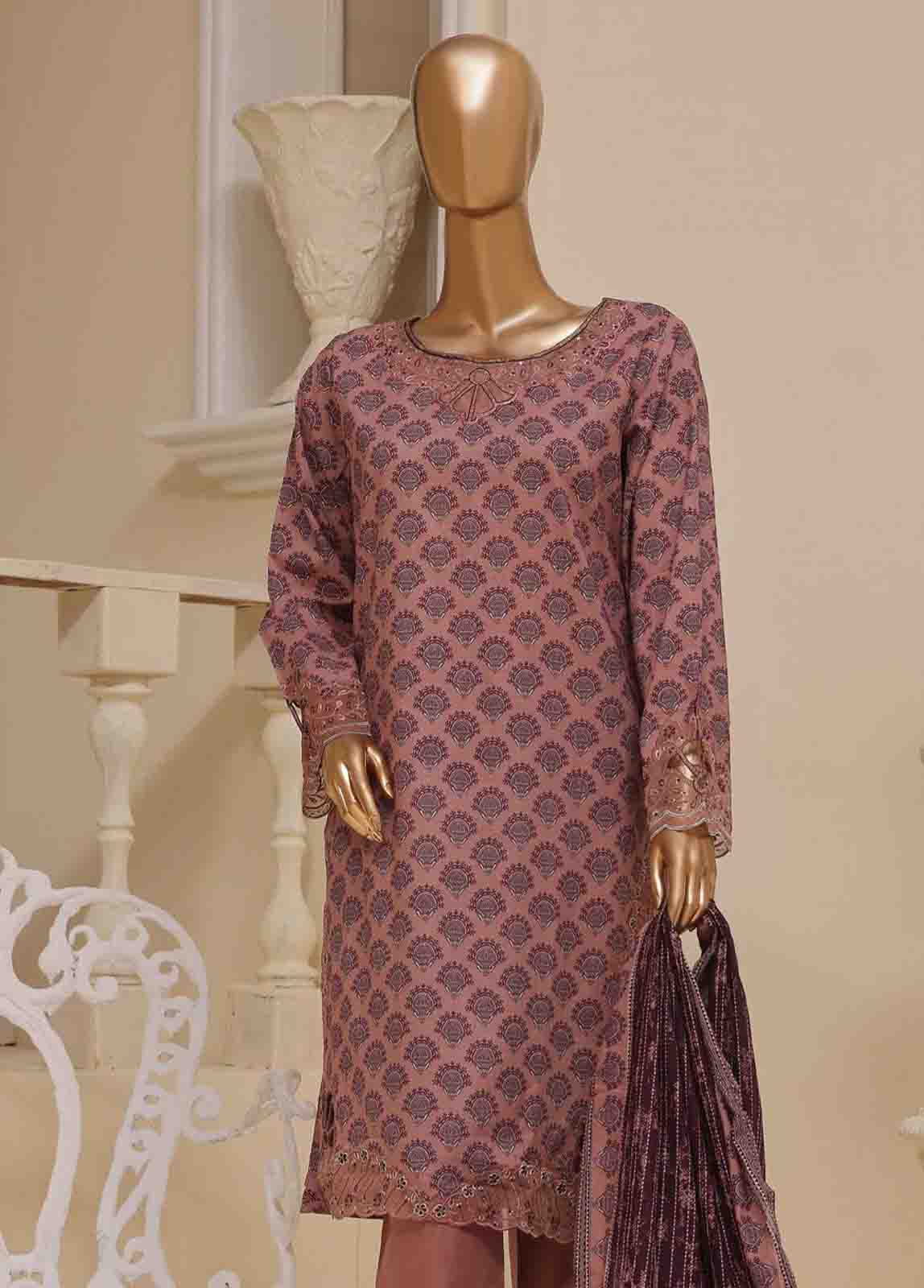 Bin Saeed Fabric - SME-596 -3 Piece Embroidered Stitched Suit