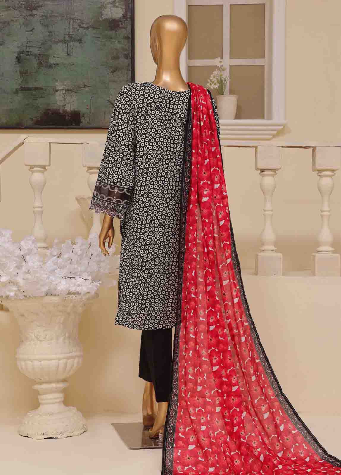 Bin Saeed Fabric - SME-598 -3 Piece Embroidered Stitched Suit