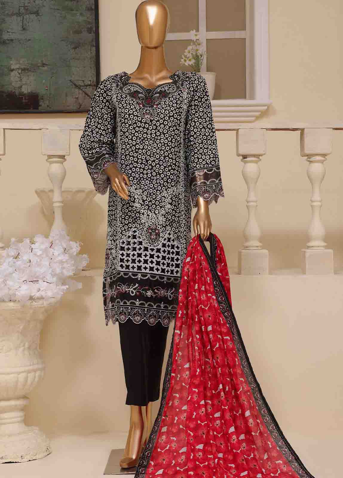 Bin Saeed Fabric - SME-598 -3 Piece Embroidered Stitched Suit