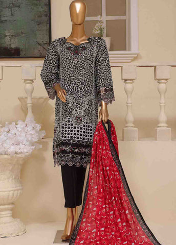 SME-598 -3 Piece Embroidered Stitched Suit