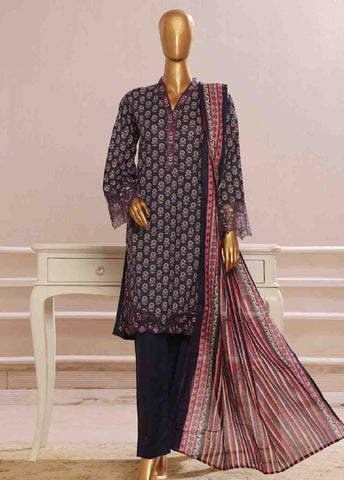 Bin Saeed Fabric - SME-599 -3 Piece Chikankari Stitched Suit