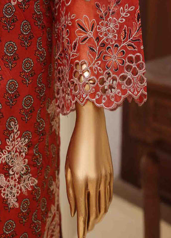 SME-601 -3 Piece Embroidered Stitched Suit