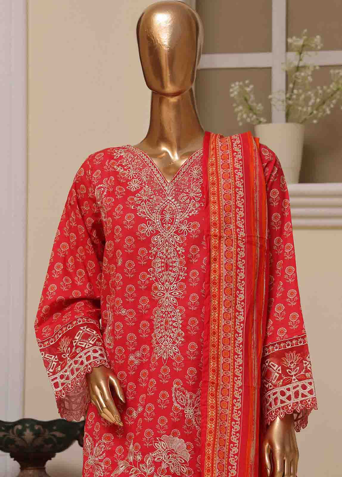 Bin Saeed Fabric - SME-603 -3 Piece Chikankari Stitched Suit