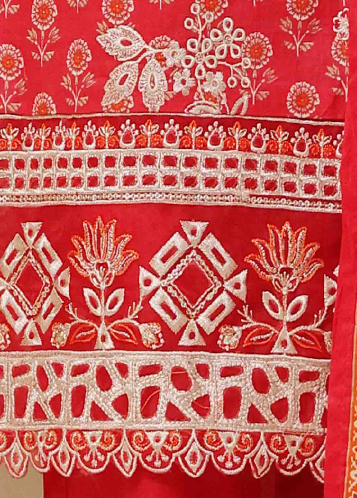 Bin Saeed Fabric - SME-603 -3 Piece Chikankari Stitched Suit