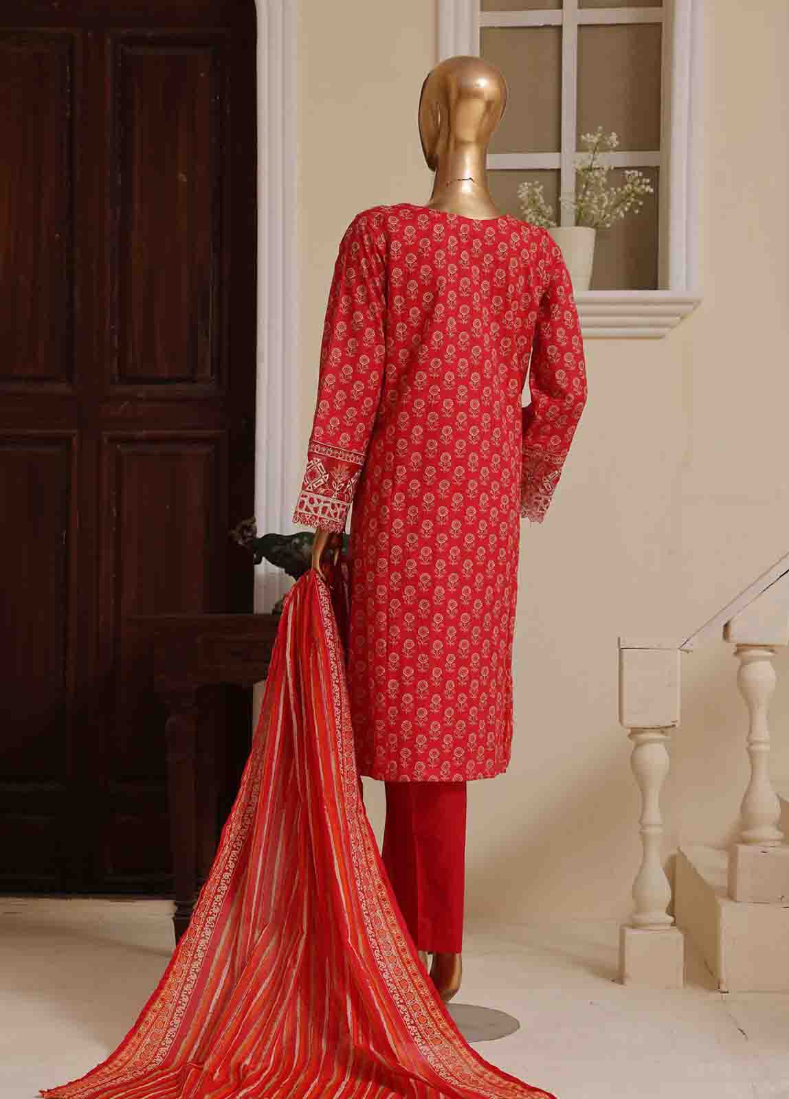 Bin Saeed Fabric - SME-603 -3 Piece Chikankari Stitched Suit