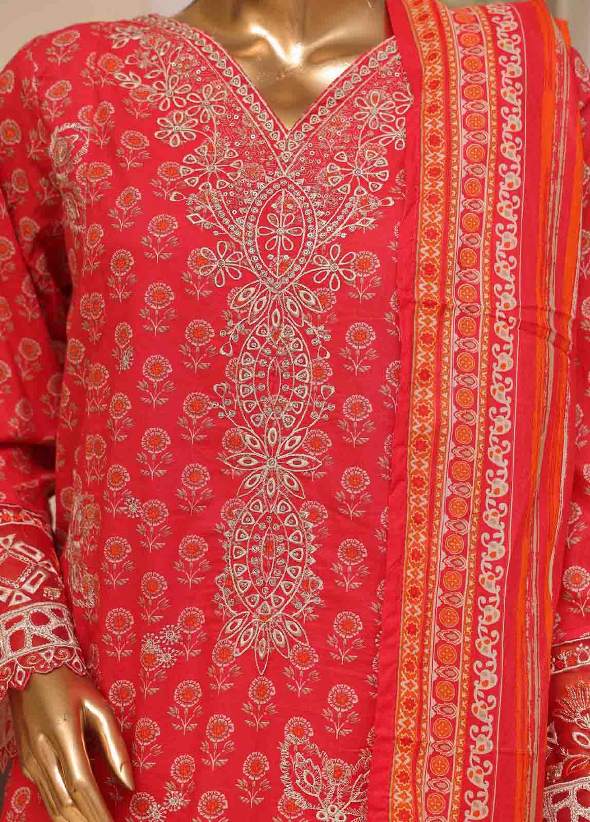 Bin Saeed Fabric - SME-603 -3 Piece Chikankari Stitched Suit