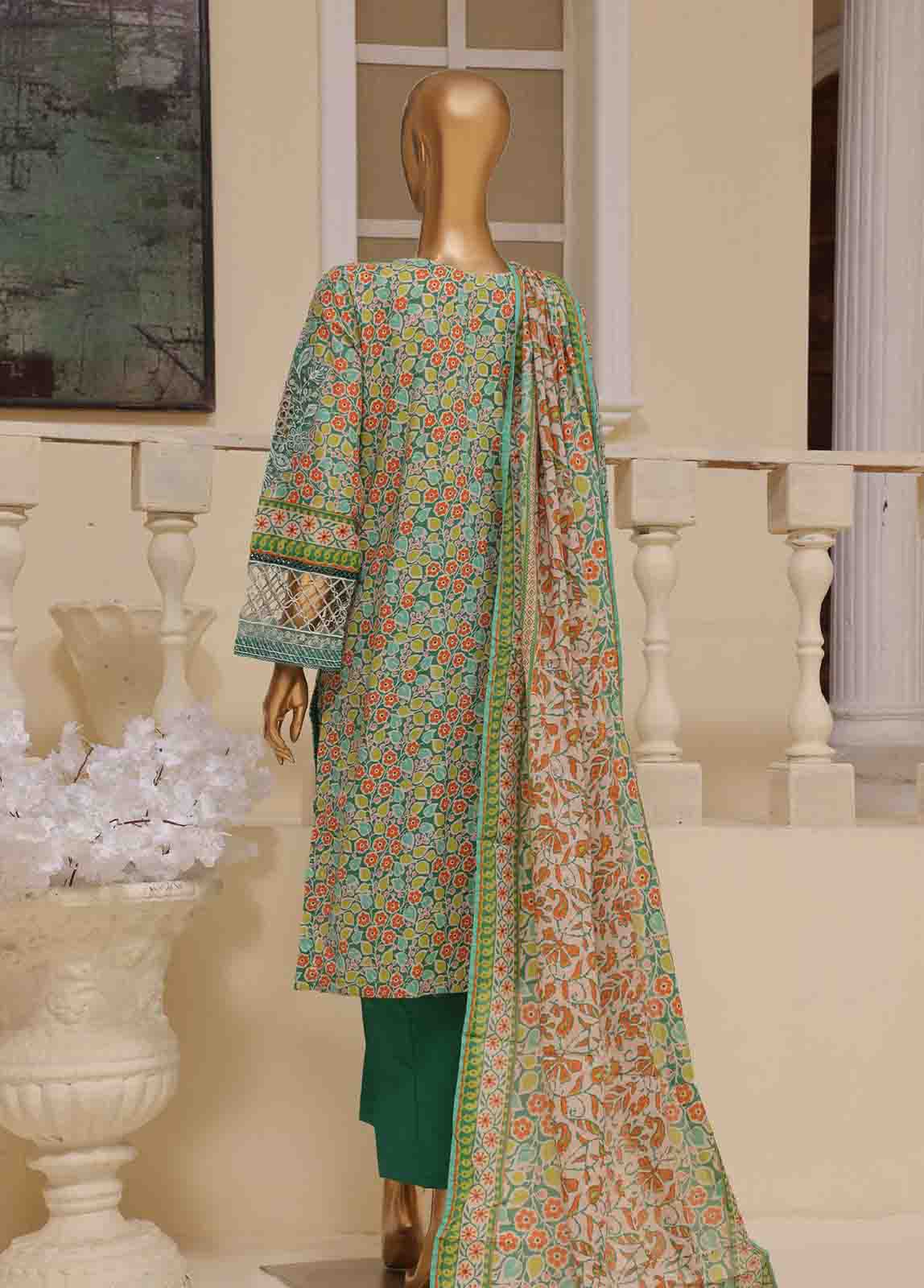 Bin Saeed Fabric - SME-605 -3 Piece Embroidered Stitched Suit
