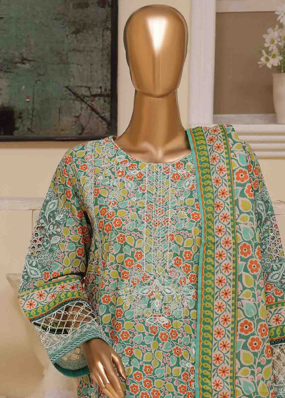 Bin Saeed Fabric - SME-605 -3 Piece Embroidered Stitched Suit