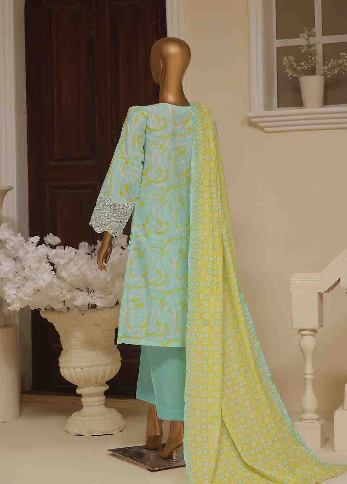 Bin Saeed Fabric - SME-606- 3 Piece Luxury Embroidered Stitched Suit