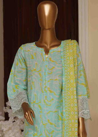 Bin Saeed Fabric - SME-606- 3 Piece Luxury Embroidered Stitched Suit