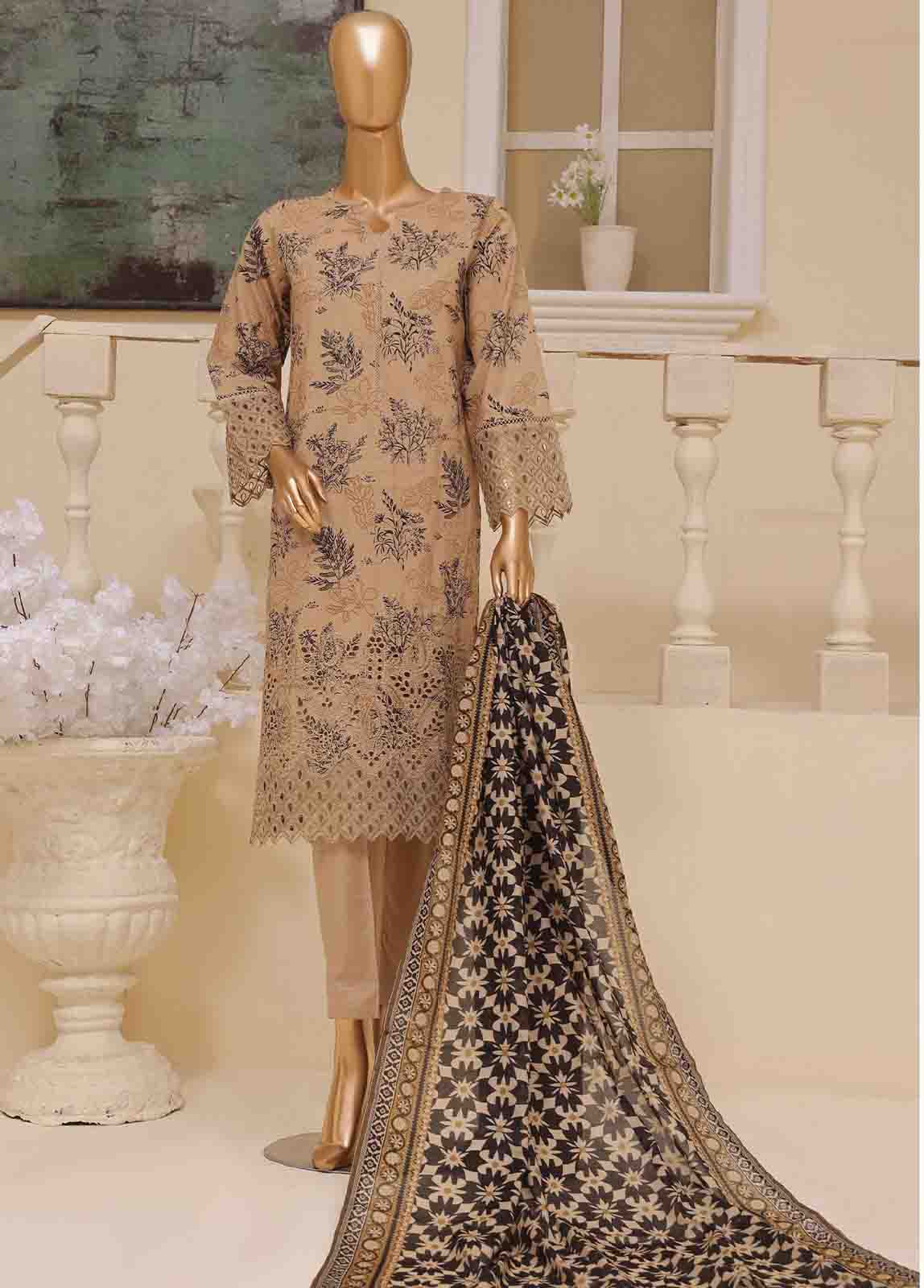 Bin Saeed Fabric - SME-607 -3 Piece Chikankari Stitched Suit