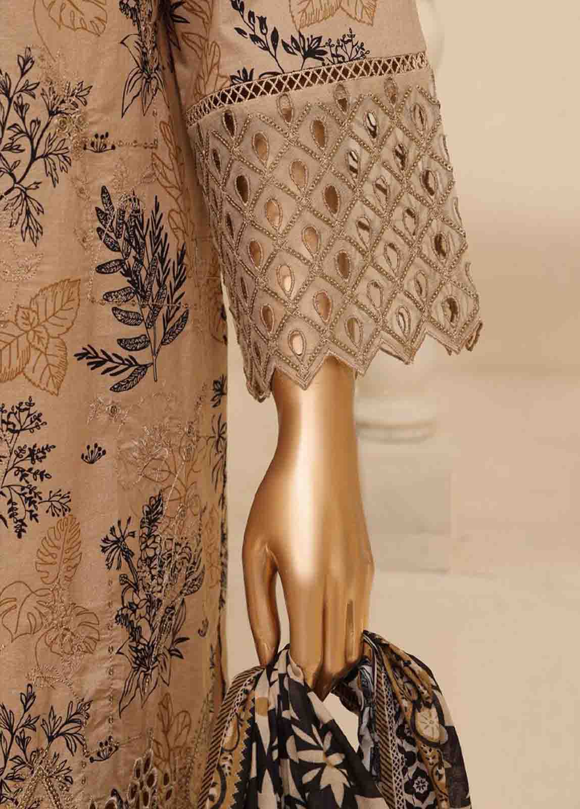 Bin Saeed Fabric - SME-607 -3 Piece Chikankari Stitched Suit