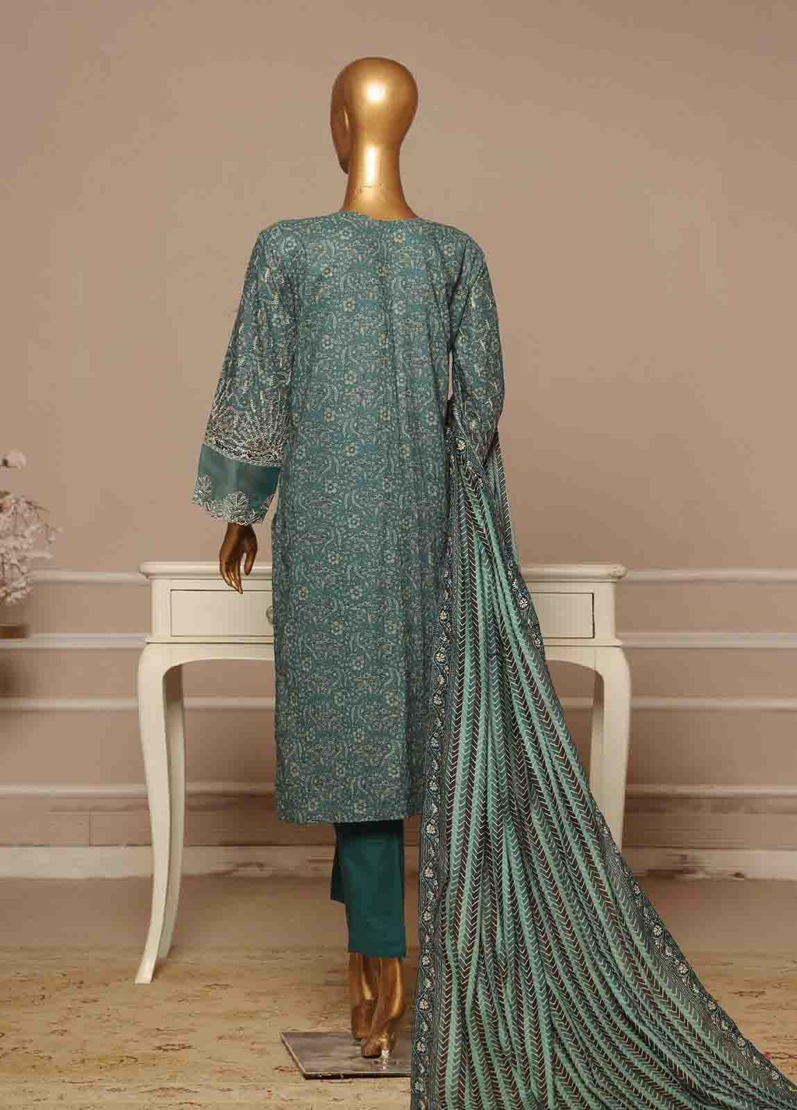 Bin Saeed Fabric - SME-609 -3 Piece Embroidered Stitched Suit