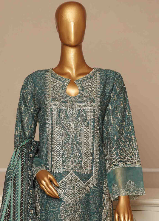 Bin Saeed Fabric - SME-609 -3 Piece Embroidered Stitched Suit