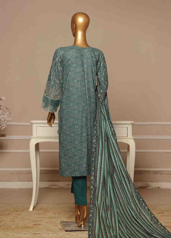 SME-609 -3 Piece Embroidered Stitched Suit