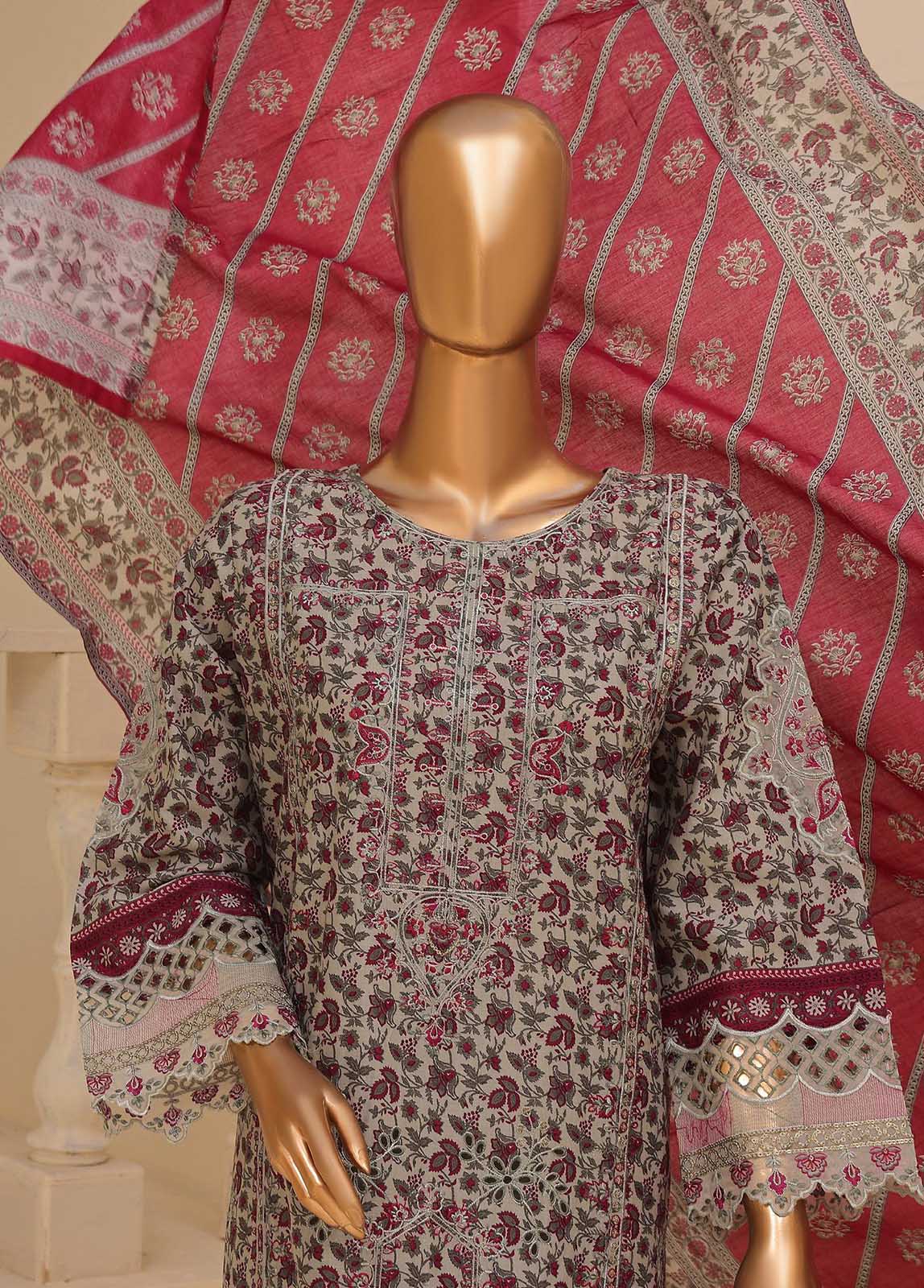 Bin Saeed Fabric - SME-611 -3 Piece Embroidered Stitched Suit