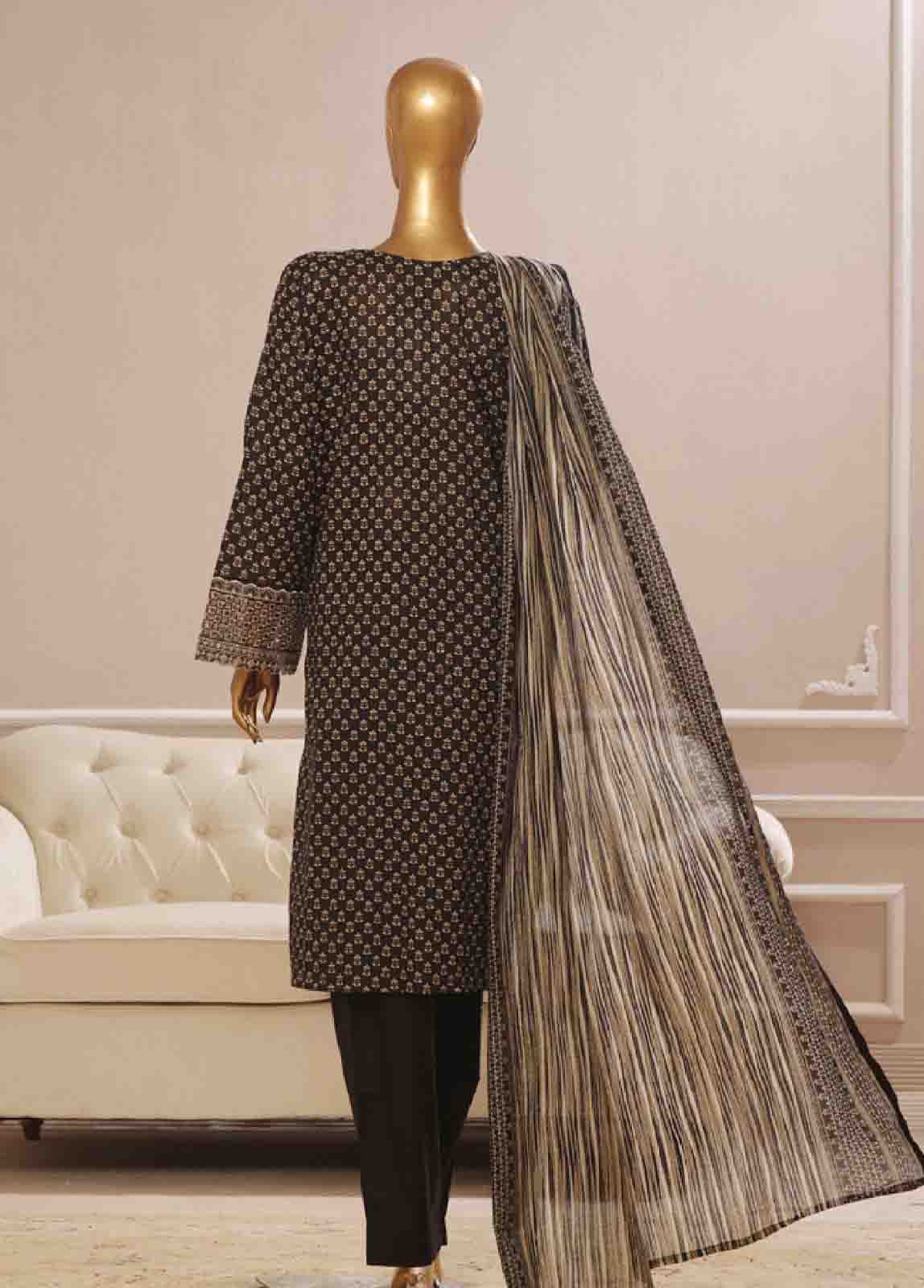 Bin Saeed Fabric - SME-612- 3 Piece Luxury Embroidered Stitched Suit