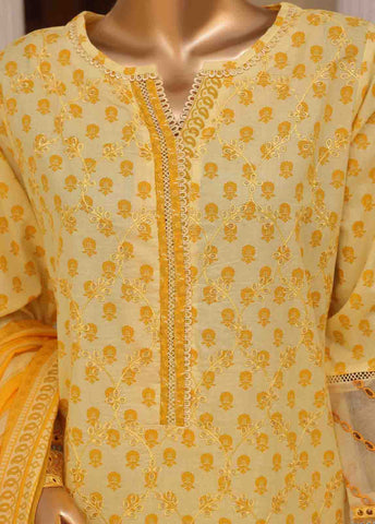 SME-613 -3 Piece Embroidered Stitched Suit