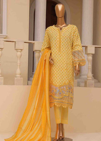 SME-613 -3 Piece Embroidered Stitched Suit