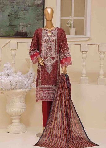 SME-614 -3 Piece Embroidered Stitched Suit