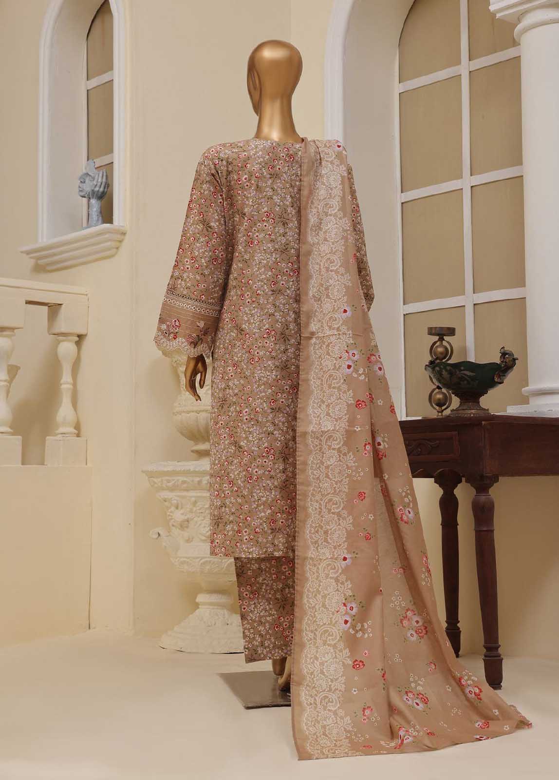 Bin Saeed Fabric - SME-615 -3 Piece Embroidered Stitched Suit