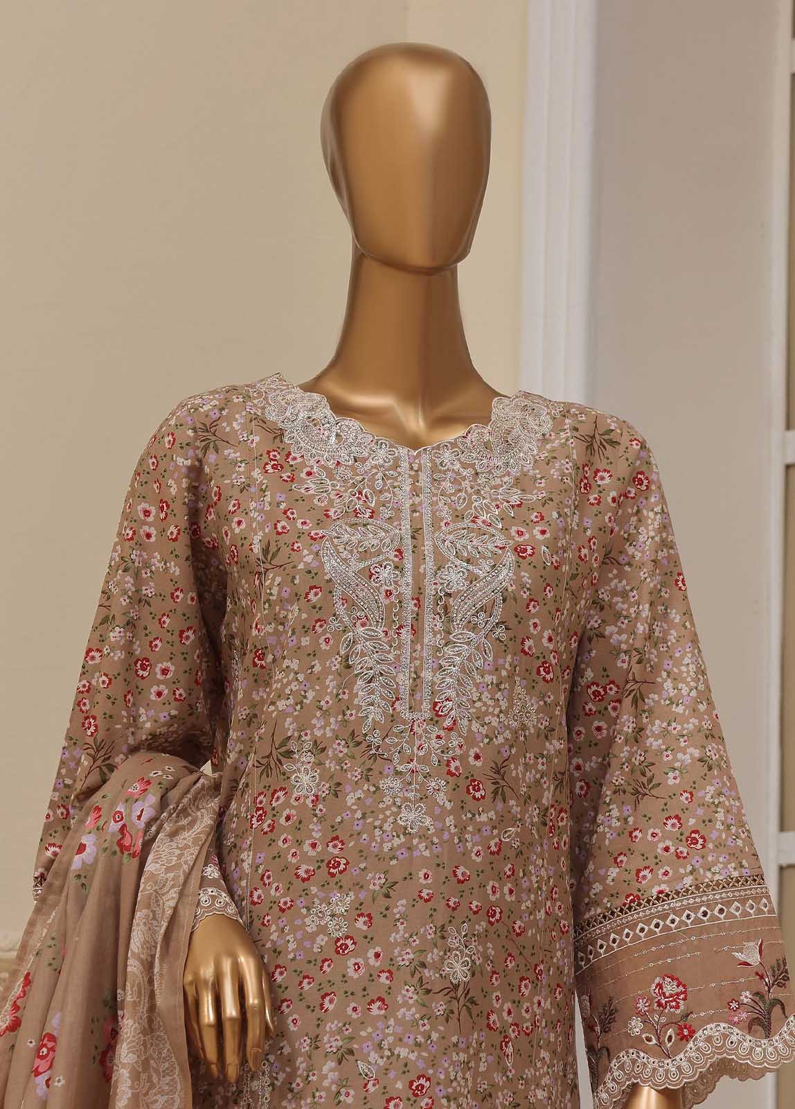 Bin Saeed Fabric - SME-615 -3 Piece Embroidered Stitched Suit