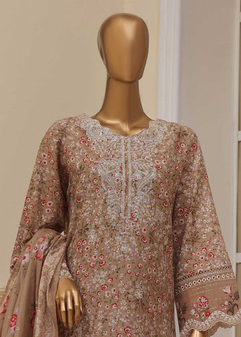 SME-615 -3 Piece Embroidered Stitched Suit