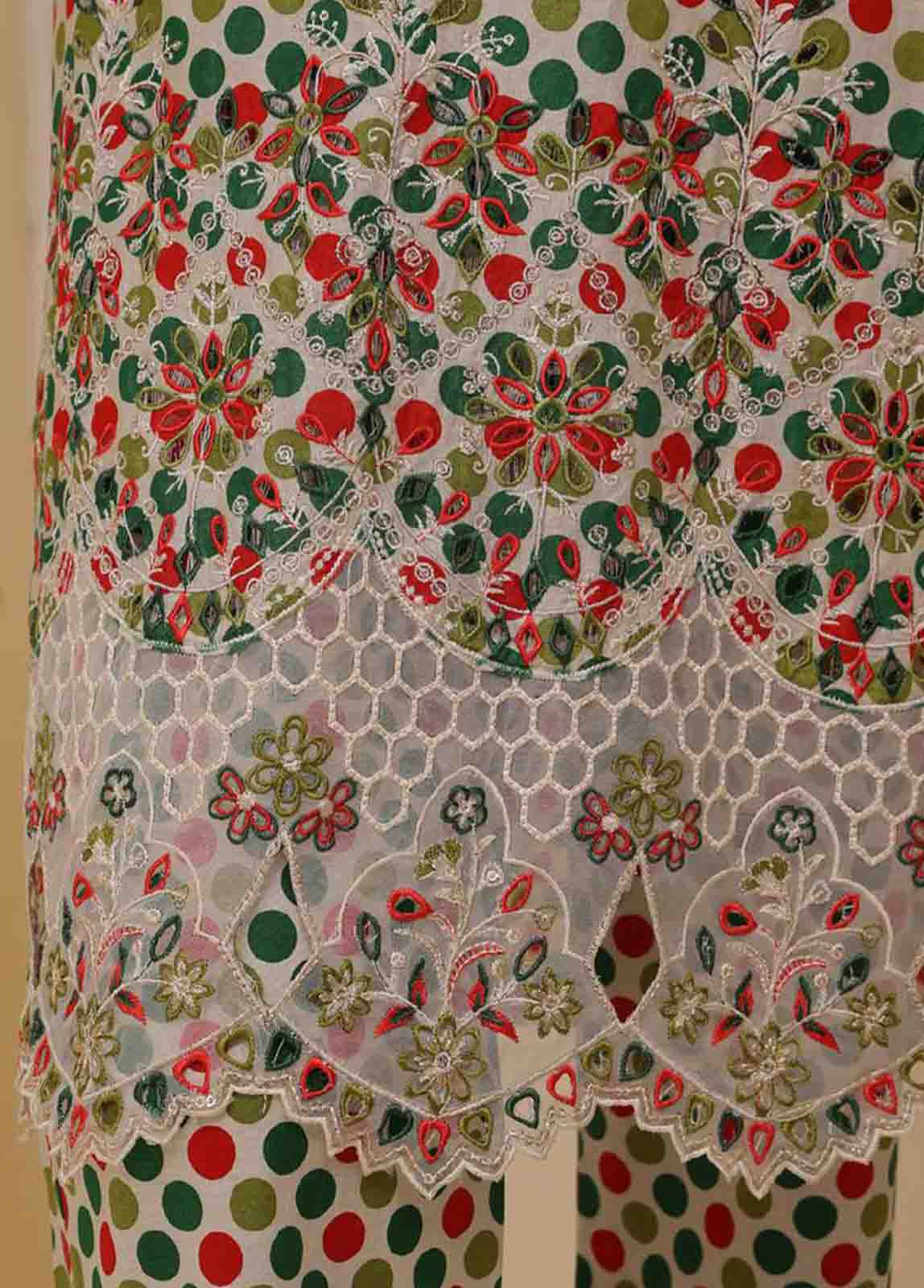 Bin Saeed Fabric - SME-616 -3 Piece Chikankari Stitched Suit