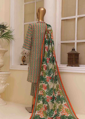 Bin Saeed Fabric - SME-616 -3 Piece Chikankari Stitched Suit