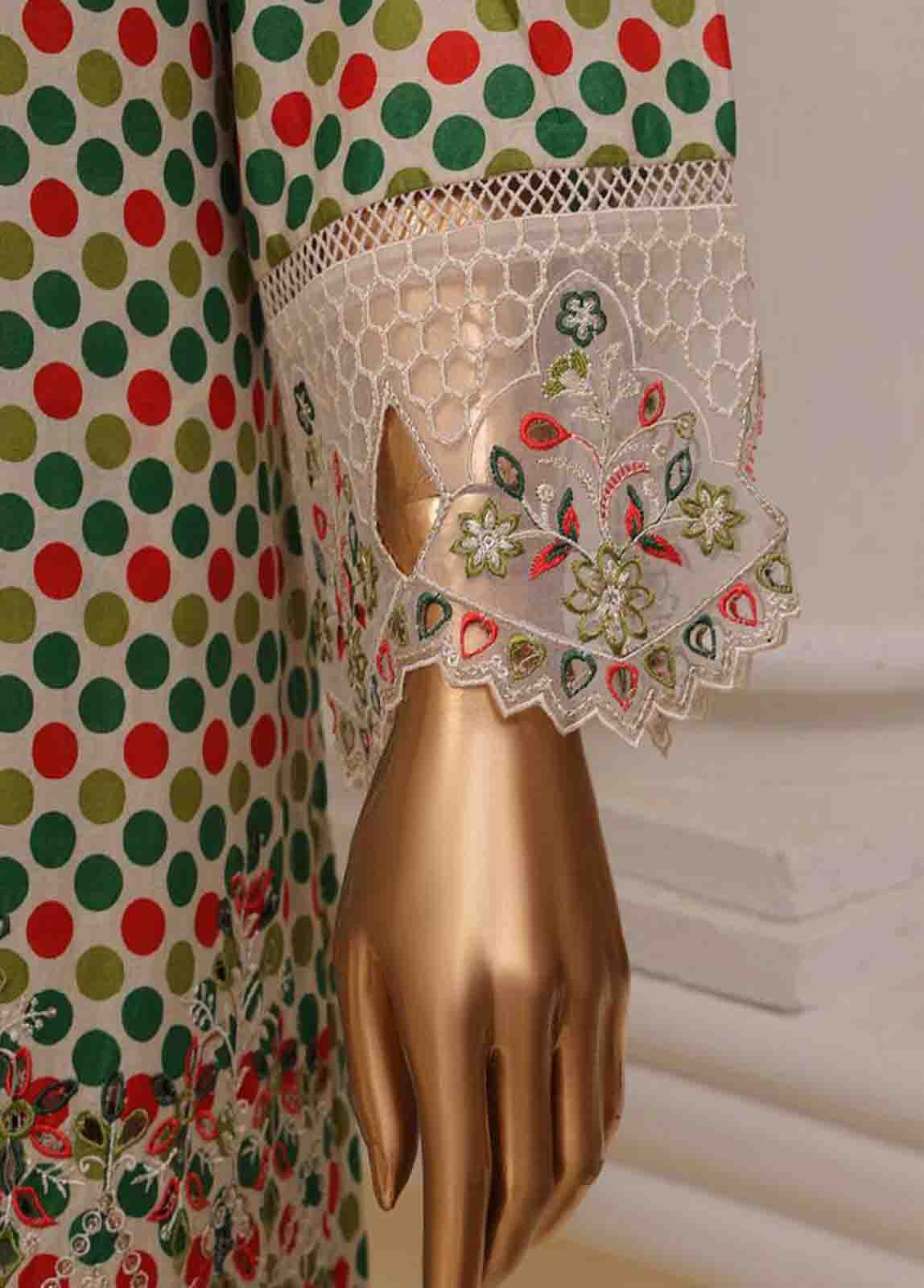 Bin Saeed Fabric - SME-616 -3 Piece Chikankari Stitched Suit