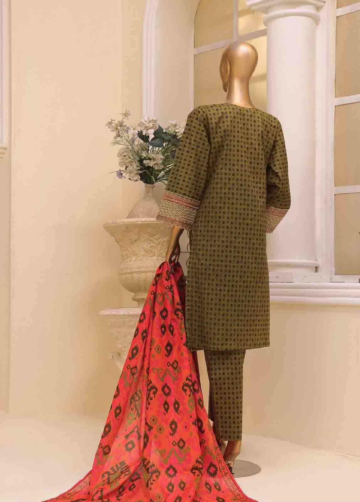 Bin Saeed Fabric - SME-618 -3 Piece Embroidered Stitched Suit