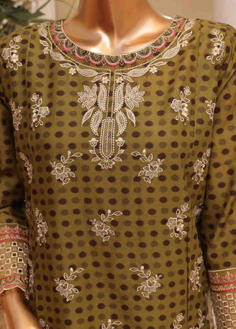 SME-618 -3 Piece Embroidered Stitched Suit