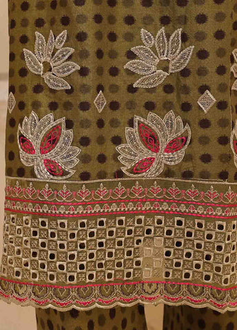 SME-618 -3 Piece Embroidered Stitched Suit
