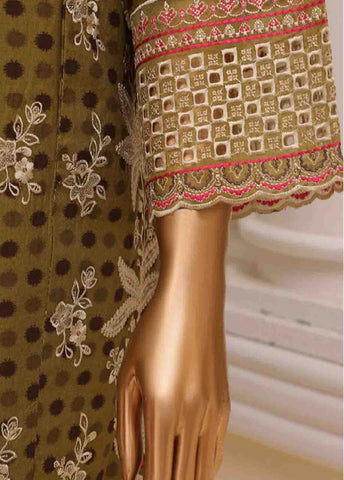 SME-618 -3 Piece Embroidered Stitched Suit