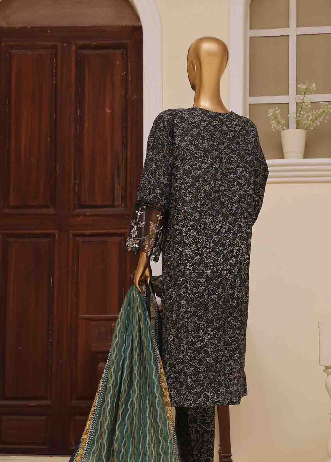 Bin Saeed Fabric - SME-619- 3 Piece Luxury Embroidered Stitched Suit