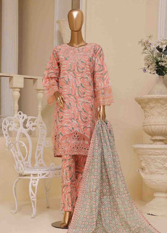 Bin Saeed Fabric - SME-638 -3 Piece Chikankari Stitched Suit
