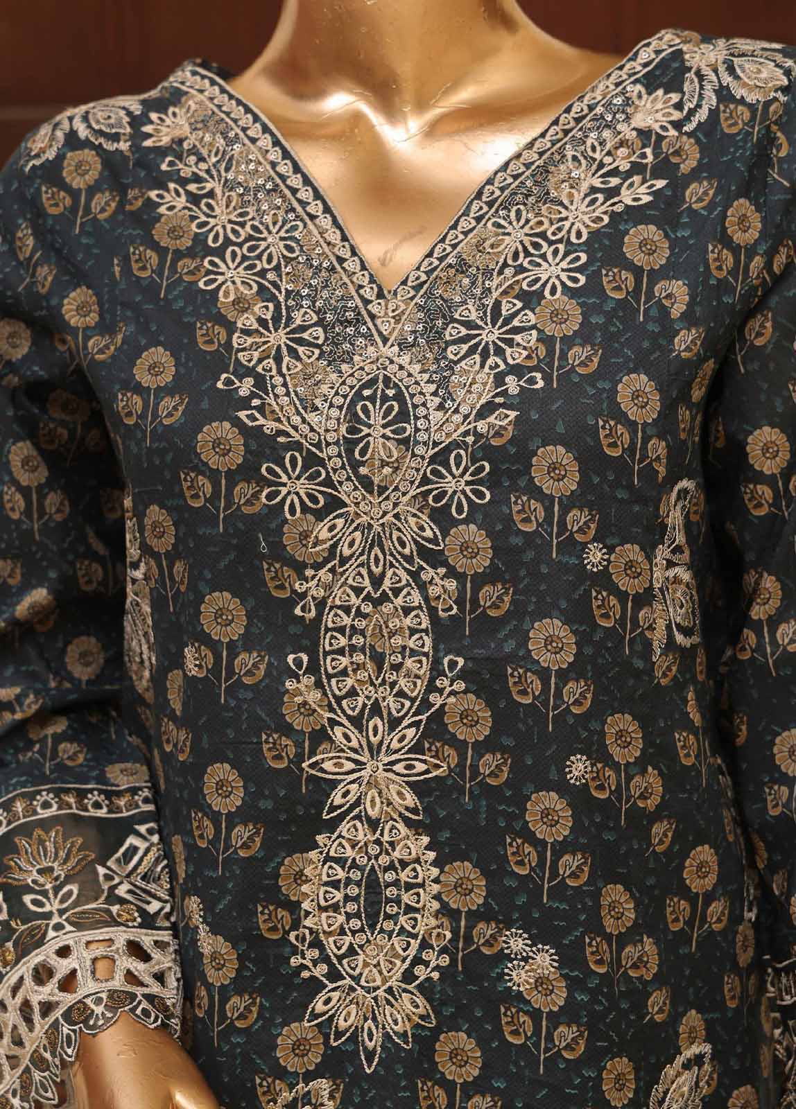 Bin Saeed Fabric - SME-642 -3 Piece Embroidered Stitched Suit