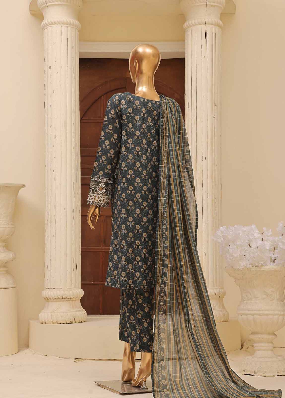 Bin Saeed Fabric - SME-642 -3 Piece Embroidered Stitched Suit