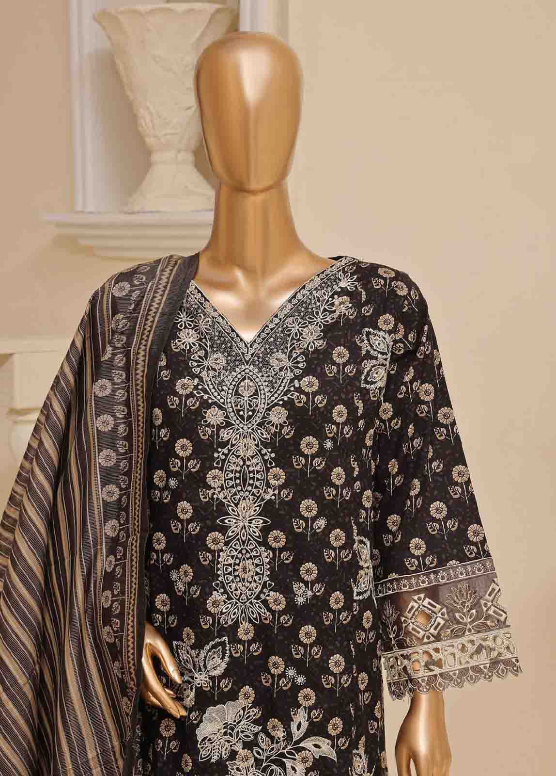Bin Saeed Fabric - SME-643 -3 Piece Embroidered Stitched Suit