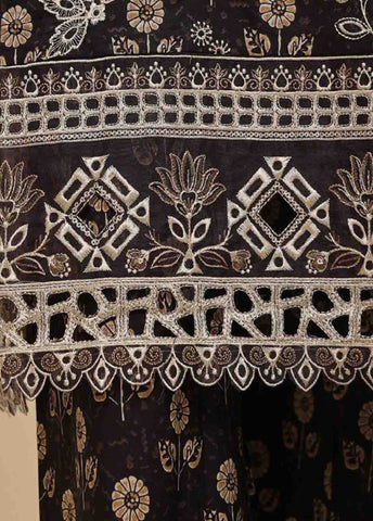SME-643 -3 Piece Embroidered Stitched Suit