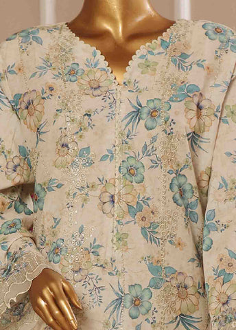 Bin Saeed Fabric - SME-735 -3 Piece Chikankari Stitched Suit