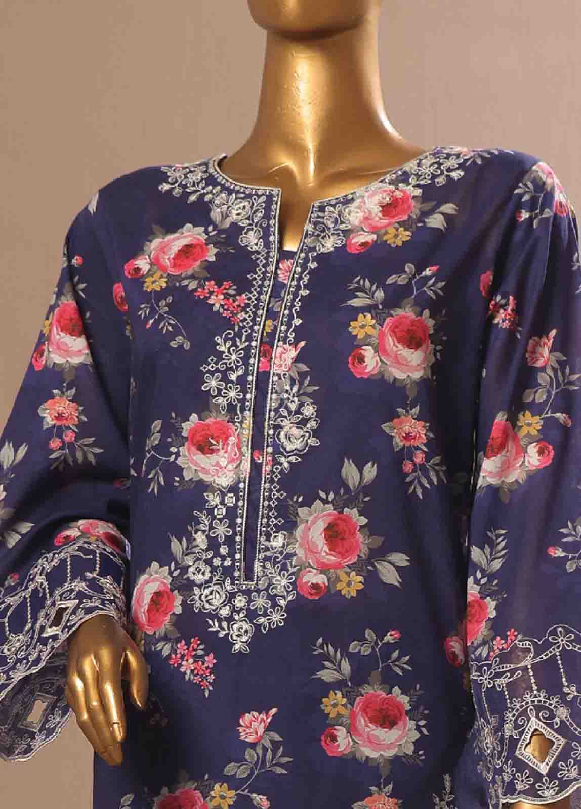 Bin Saeed Fabric - SME-736 -3 Piece Embroidered Stitched Suit