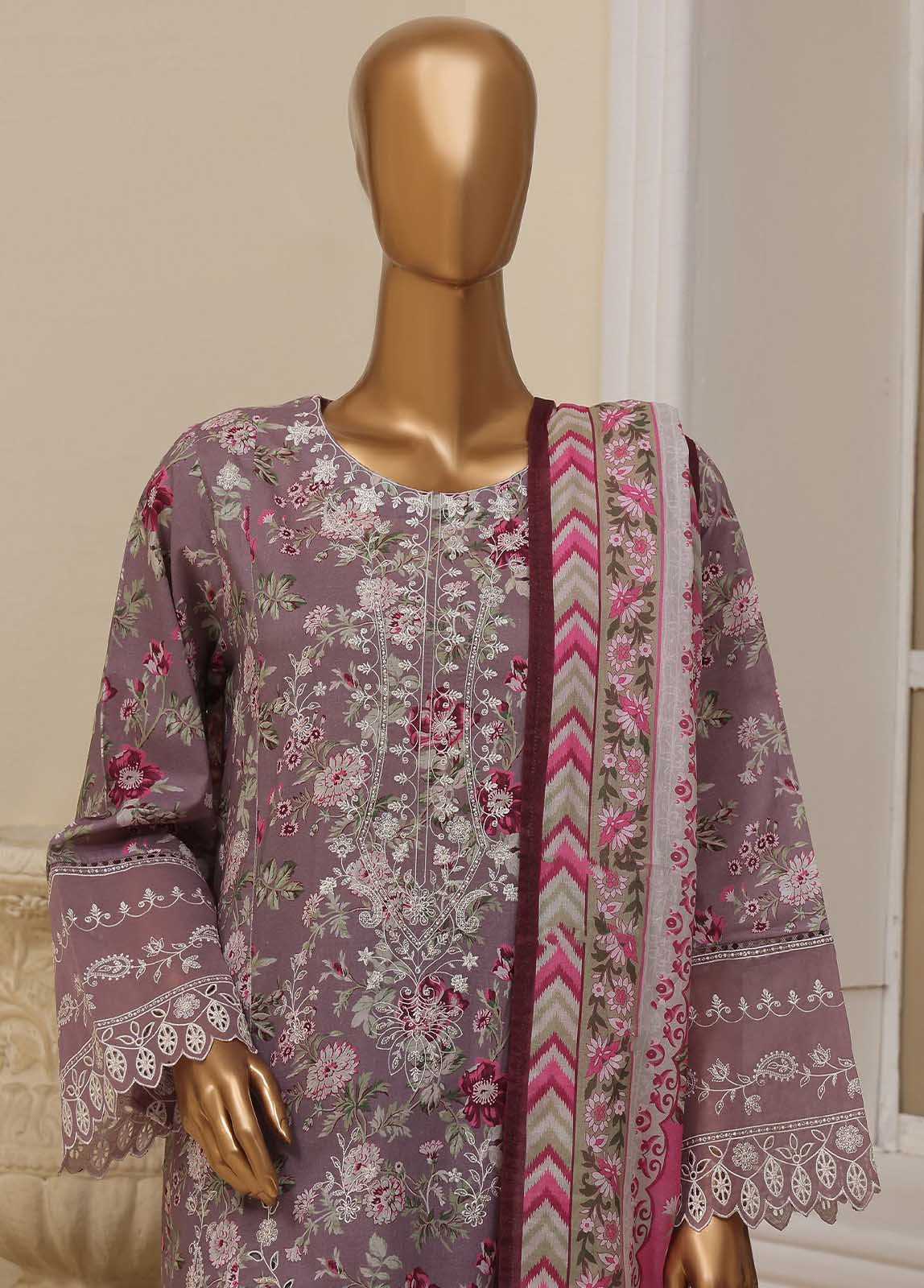 Bin Saeed Fabric - SME-737 -3 Piece Embroidered Stitched Suit