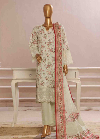 Bin Saeed Fabric - SME-739 -3 Piece Chikankari Stitched Suit