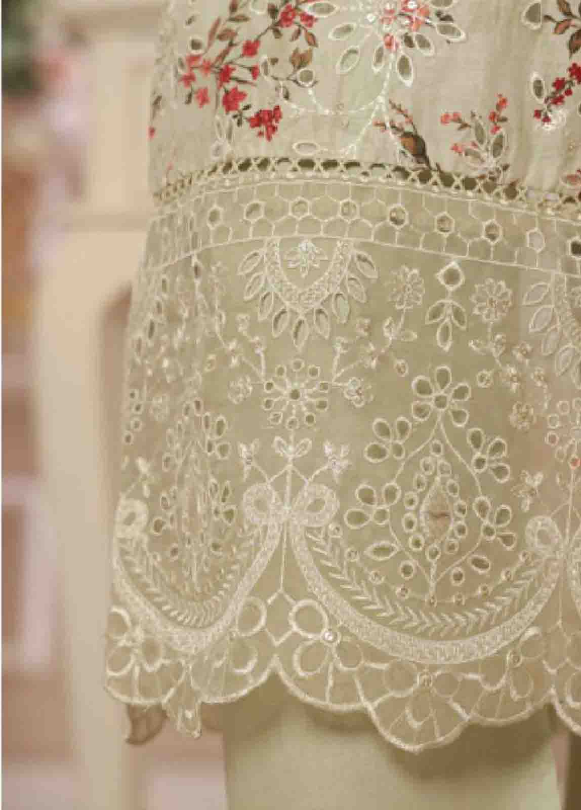 Bin Saeed Fabric - SME-739 -3 Piece Chikankari Stitched Suit